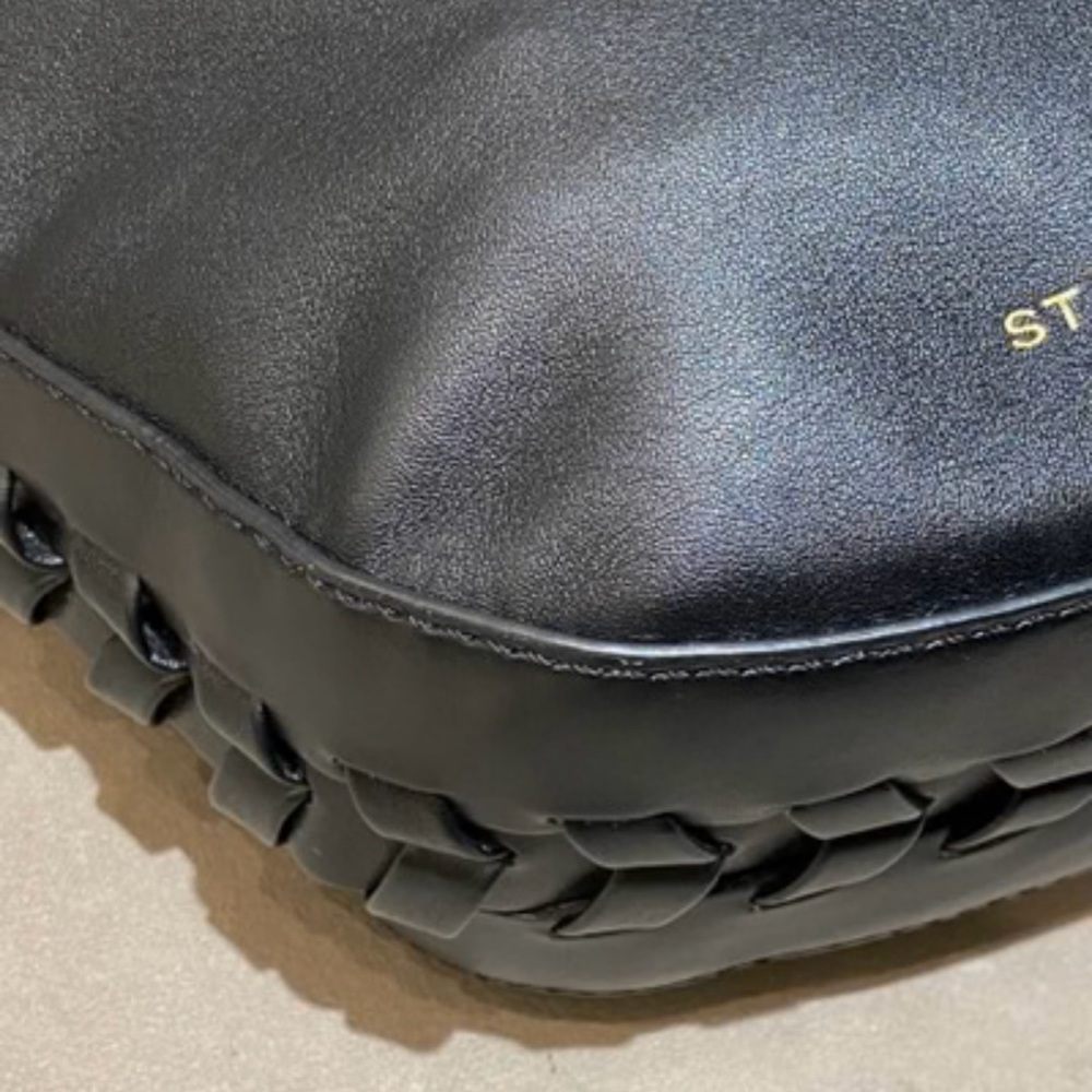 NWOT Stella McCartney Black Braided Shoulder Hobo Bag - Picture 5 of 9